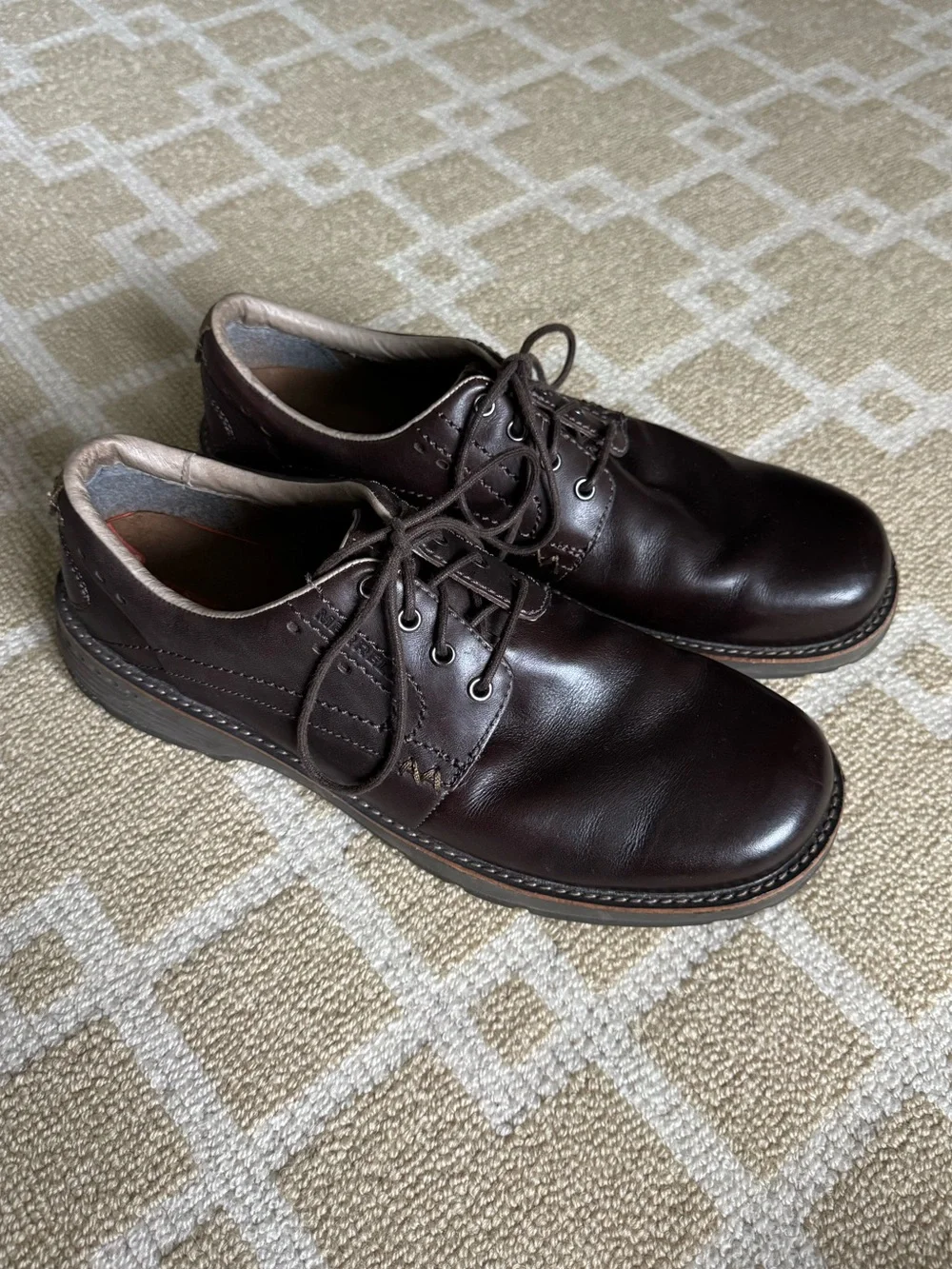 Merrell Performance Leather Oxford Walking Shoes Brown Men’s Size 11